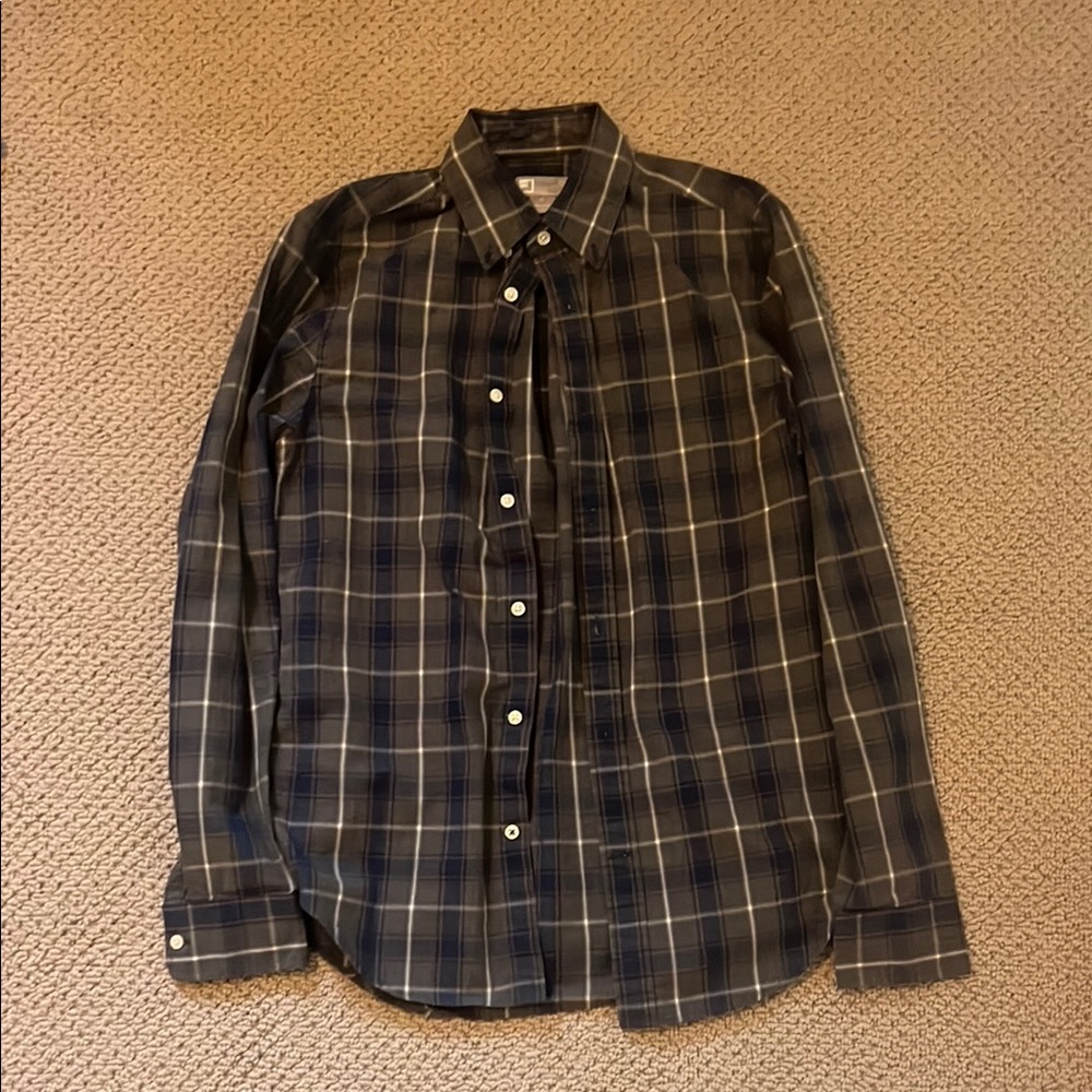Blue Casual Button Down Shirt with Classic Collar